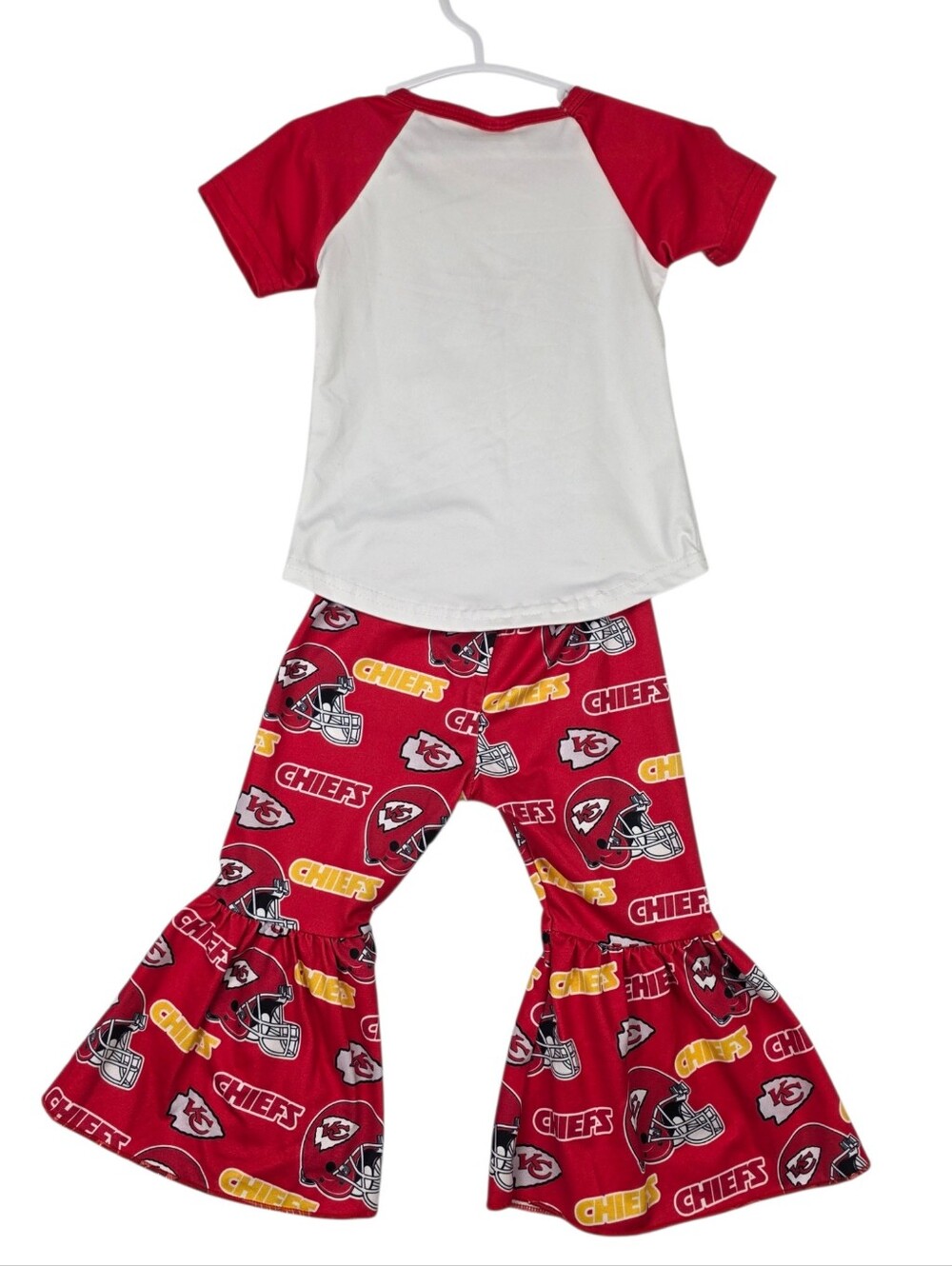 Peace Love Chiefs Ragan Bell Bottom Toddler Girl 2 Peice Outfit Sz XS 12-18 Mo - Picture 2 of 6